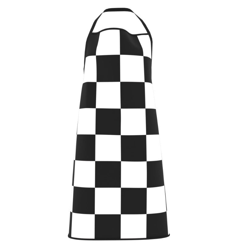 1pc Classic Black & White Checkered Apron - Durable Polyester, 23.6x31.5 Inches with Adjustable Neck & Waist Straps - Ideal for Cooking, Baking, Gardening | Stylish Kitchen Wear & Great Holiday Gift