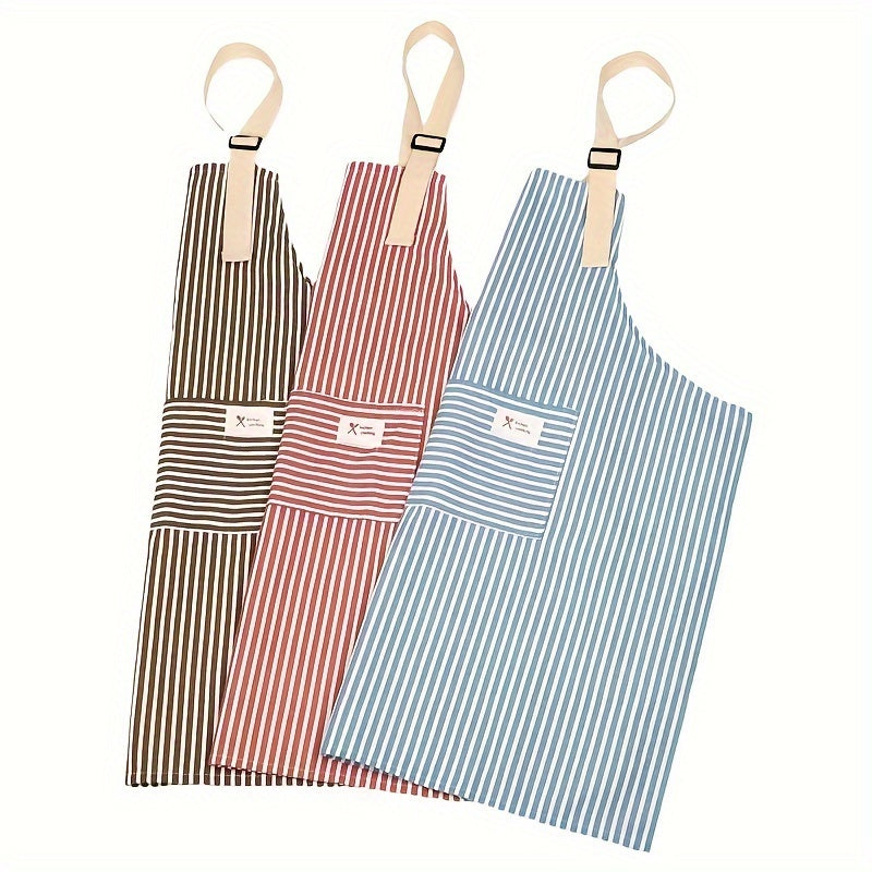 1pc Stripe Apron for Restaurant, Cafe, Waiter, and Household Use