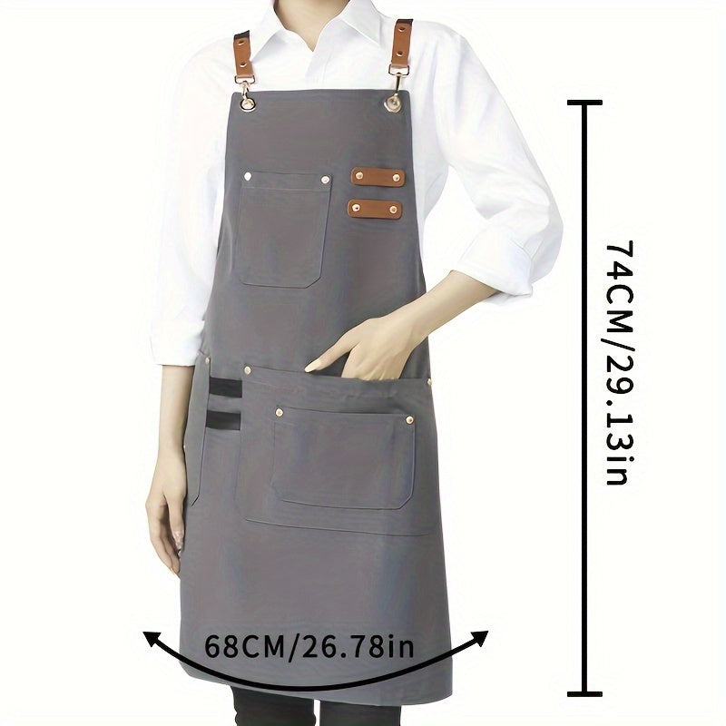 One Polyester Multi-Pocket Apron Suitable for Restaurant Kitchen Coffee Shop Bubble Tea Pet Grooming Barber Work Apron Unisex