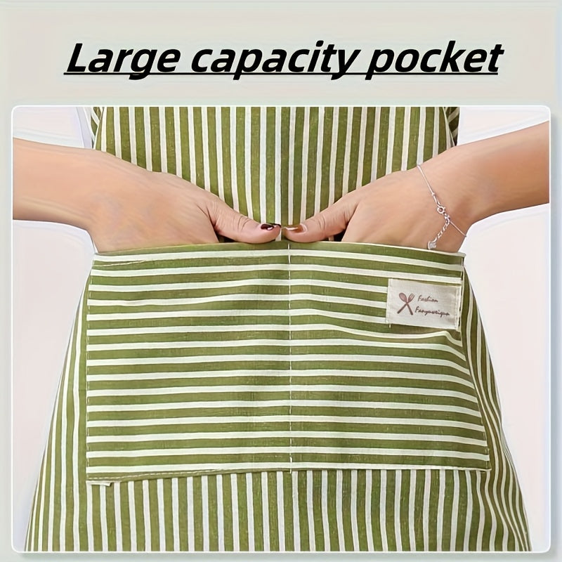1pc Stripe Apron for Restaurant, Cafe, Waiter, and Household Use